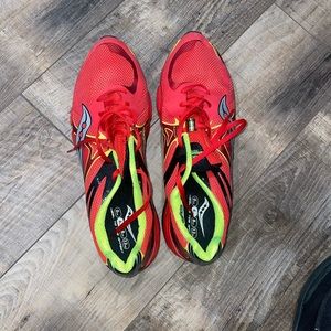 Almost new running shoes, wore around the house several times to break in.